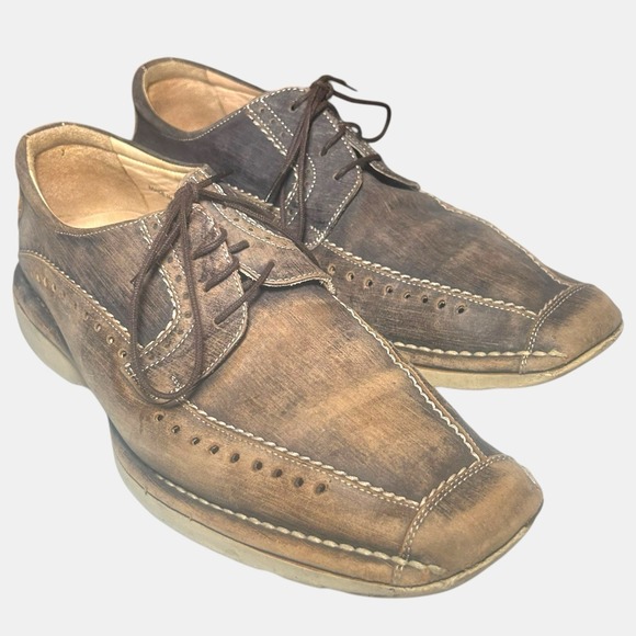 Mezlan Other - Mezlan MUZIO Distressed Leather Oxfords |‎ Size 8 M | Hand-Finished Spain